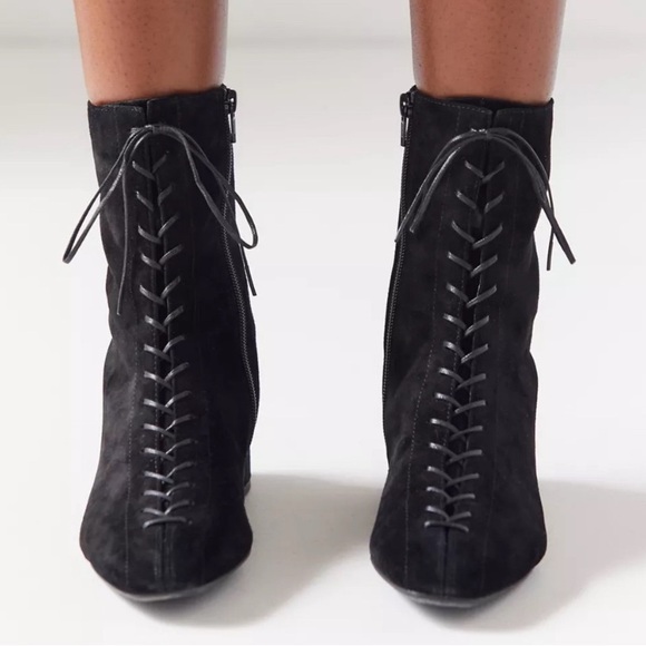 vagabond x free people joyce suede lace up boots black leather size 6 - Picture 2 of 9